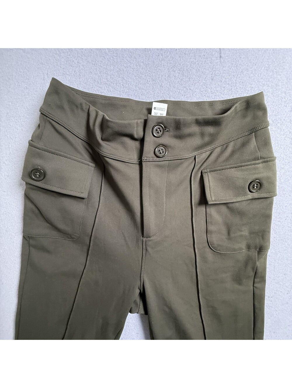 Halara Flare Pants Small Women Medium Olive Green Pocket High Rise Yoga Leggings - Picture 5 of 7